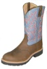 Twisted X MSC0002 for $189.99 Men's' Pull On Work Boot with Distressed Saddle Leather Foot and a Round Steel Toe